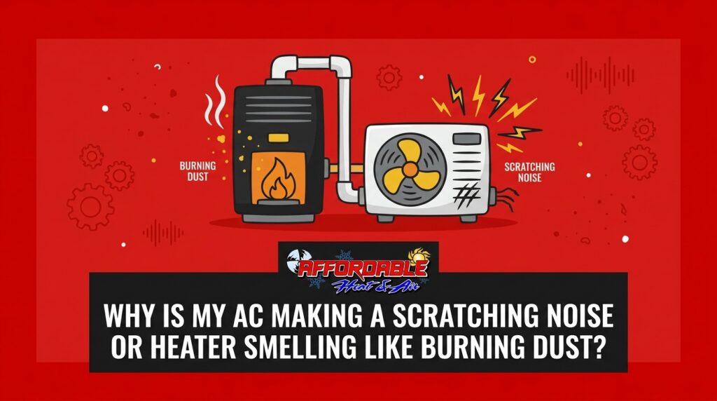 Why Is My AC Making a Scratching Noise or Heater Smelling Like Burning Dust? 1 Why Is My AC Making a Scratching Noise or Heater Smelling Like Burning Dust? — featured image